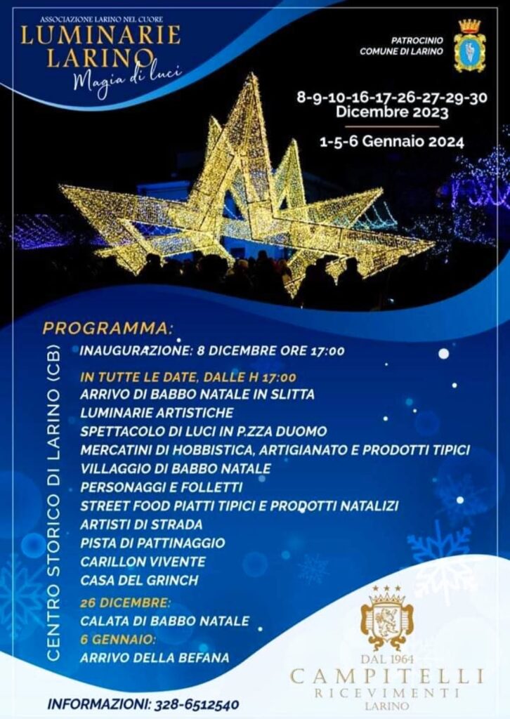 Feste e Tradizioni  Magia di Luci a Larino, Molise: Il Natale si accende  nel borgo